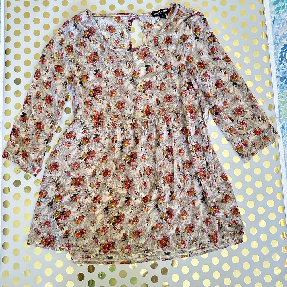 About A Girl Multicolor Floral Blouse